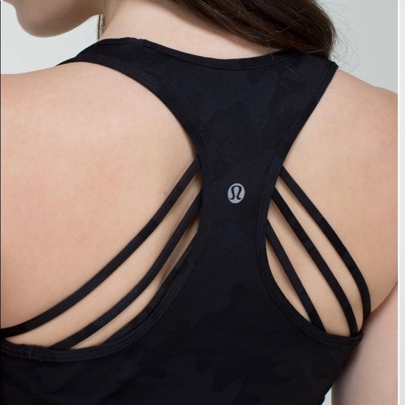 (Sold) Lululemon Cool Racerback Camo Black 6 - Picture 3 of 8